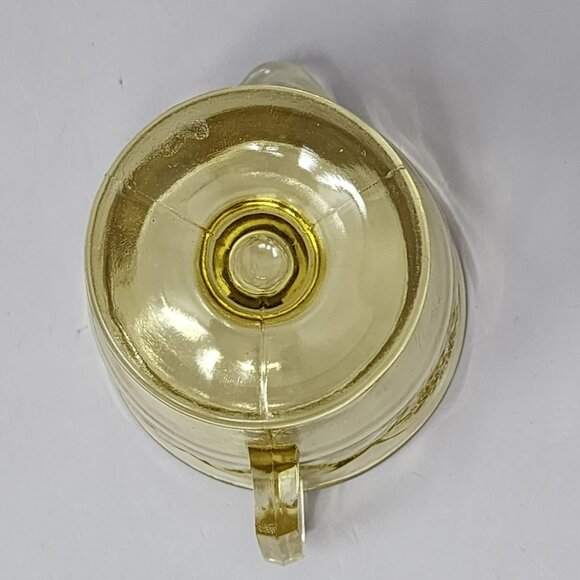 Vintage Yellow Depression Glass Creamer & Sugar Set - Picture 7 of 15
